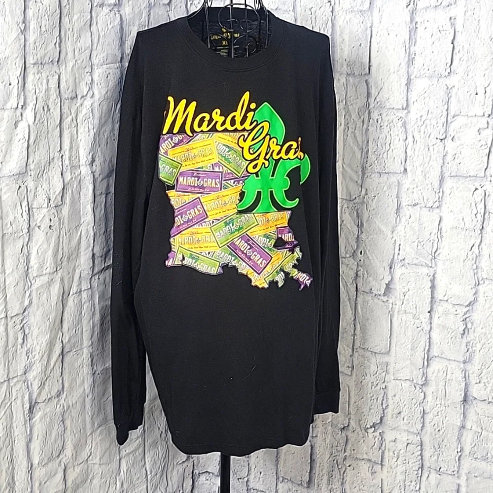 MARDI GRAS Louisiana License Plate‎ Graphic Shirt Men's XL